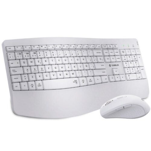Teclado y Ratón Inalámbrico Ergonómico SUBBLIM Combo Dual Prowave - Blanco
