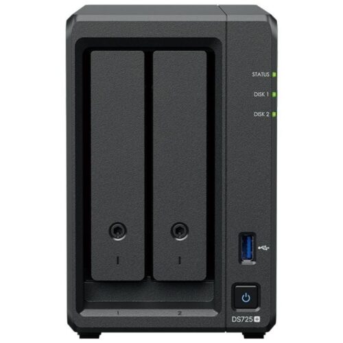 Synology DiskStation DS725+ - 2 Bahías, 4GB RAM, 2.5GbE, Expansión hasta 140TB
