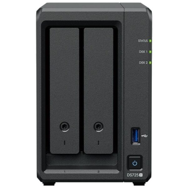 Synology DiskStation DS725+ - 2 Bahías, 4GB RAM, 2.5GbE, Expansión hasta 140TB