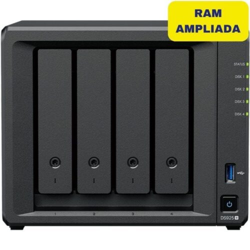 Synology DiskStation DS925+ NAS 4 Bahías - 16GB DDR4 - Alta Velocidad y Capacidad