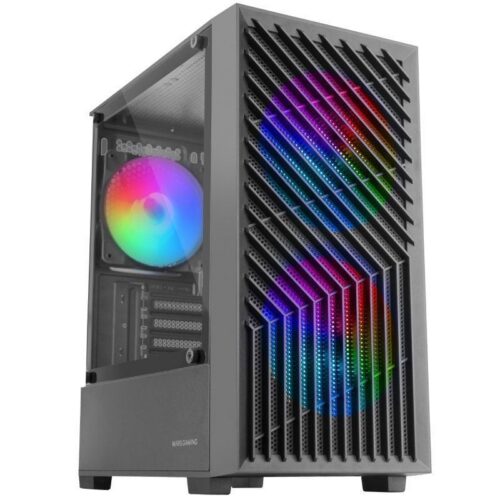 Caja Gaming Minitorre Mars Gaming MC-Vortex - Diseño Mesh y 3 Ventiladores RGB