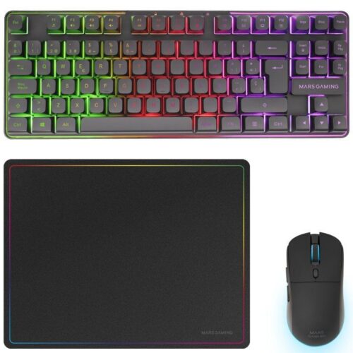 art_tac-pack20mcpwtkl20bk_1 Pack Gaming Mars Gaming MCPWTKL/ Teclado Inalámbrico + Ratón Inalámbrico + Alfombrilla