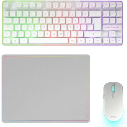 Pack Gaming Mars Gaming MCPWTKL/ Teclado Inalámbrico + Ratón Inalámbrico + Alfombrilla