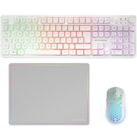 Pack Gaming Mars Gaming MCPWX/ Teclado Inalámbrico + Ratón Inalámbrico + Alfombrilla