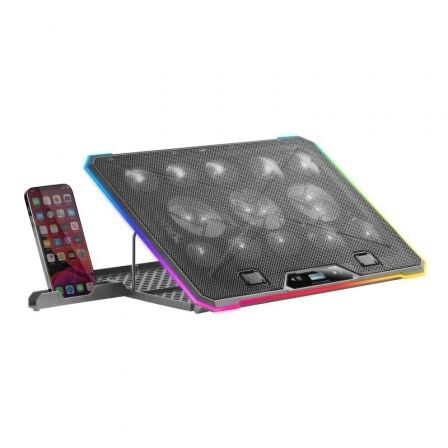 art_tac-ref20mnbc1320bk_1 Soporte Refrigerante Mars Gaming MNBC13 para Portátiles hasta 17"/ Iluminación LED