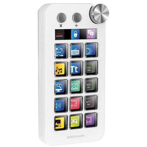 art_tac-stream20msd-neo20wh_1-1 Control Deck Mars Gaming MSD-NEO - 15 Teclas LCD, Rueda y 2 Botones - Blanco