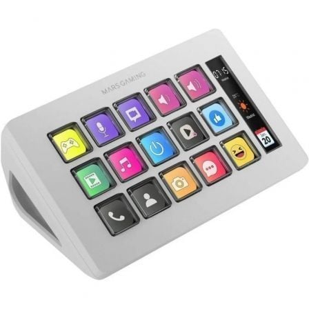 art_tac-stream20msd-one20wh_1 Stream Deck Slim Mars Gaming MSD-ONE/ 15 Teclas LCD/ Blanco