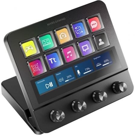 art_tac-stream20msd-pro20bk_1 Stream Deck Mars Gaming MSD-PRO/ 10 Teclas LCD + 4 Diales Personalizables/ Negro