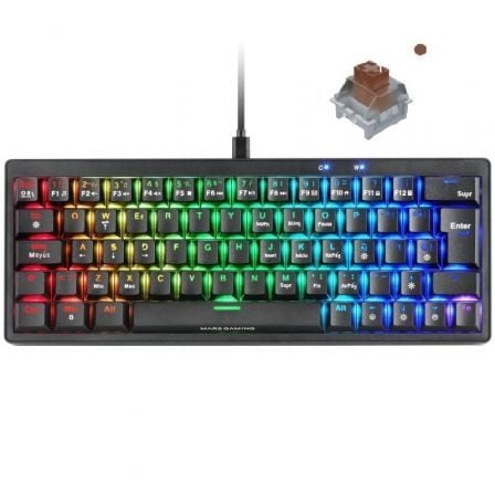 art_tac-tec20mkminiprobres20bk_1 Teclado Gaming Mecánico Mars Gaming MKMINIPRO/ Switch Marrón/ Negro