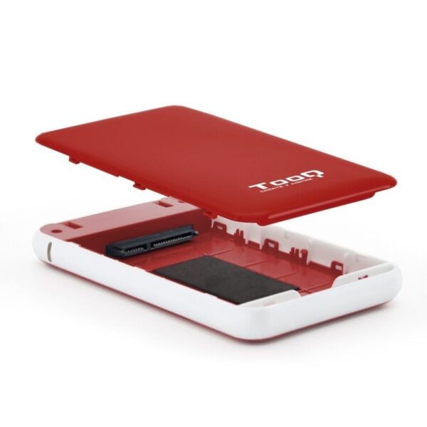 Caja Externa Roja USB 3.1 para Disco Duro 2.5'' - 4TB - Sin Tornillos - TooQ TQE-2528R