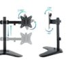 Soporte de Sobremesa para 2 Monitores TooQ DB1702TN-B - Giratorio, Inclinable y hasta 9kg