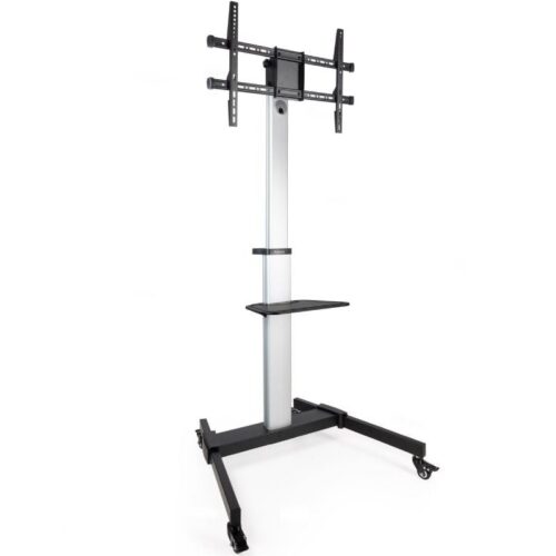 Soporte de Suelo Inclinable para TV 37-86" con Ruedas y Bandeja Ajustable - 50kg
