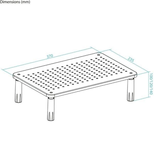 Soporte Elevador para Monitor TooQ TQMR086 - 20kg - Ajuste de Altura 100/120/140mm