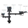 Soporte Giratorio para 2 Monitores, TPV e Impresora - Hasta 9kg - TooQ TQPM0002