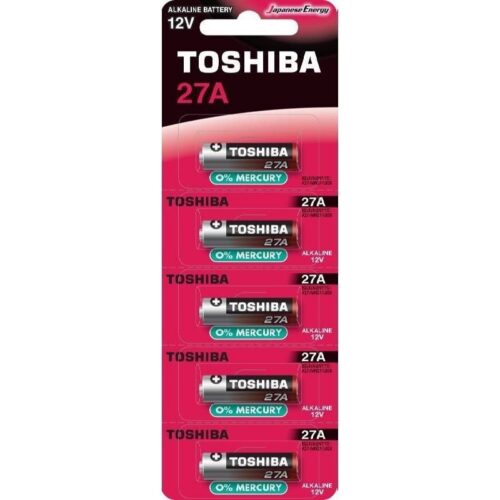 art_tos-pila2027a20bl5_1-1 Pack de 5 Pilas Alcalinas 12V Toshiba 27A - Alta Potencia y Durabilidad