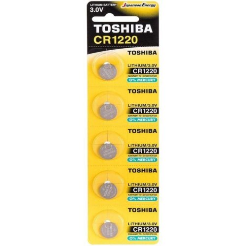 Pack de 5 Pilas de Botón Toshiba CR1220 3V - Alta Durabilidad