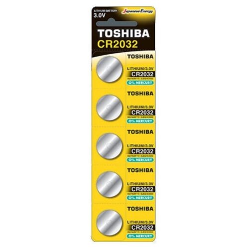 Pack de 5 Pilas de Botón Toshiba CR2032 3V - Alta Durabilidad y Compatibilidad Universal