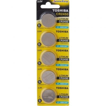 art_tos-pila20cr245020bl5_1 Pack de 5 Pilas de Botón Toshiba CR2450/ 3V/ Alcalinas