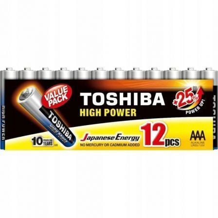 art_tos-pila20r03atpack12_1 Pack de 12 Pilas AAA Toshiba High Power LR03/ 1.5V/ Alcalinas