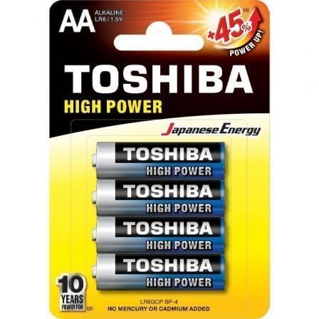 art_tos-pila20r6at20bl4_1 Pack de 4 Pilas AA Toshiba High Power LR6/ 1.5V/ Alcalinas