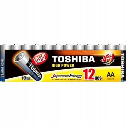 Pack de 12 Pilas AA Toshiba High Power - Alcalinas LR6 1.5V