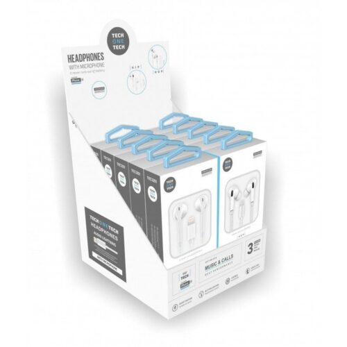 Auriculares Tech One earTECH TEC1203 - Pack 10 Unidades con Micrófono y Conector Lightning