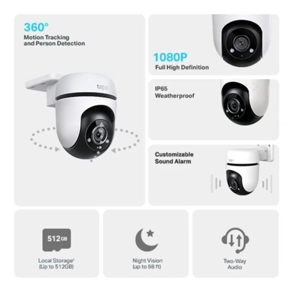 Cámara de Videovigilancia TP-Link Tapo C500 - 1080p, 360°, Visión Nocturna y Resistente al Agua IP65