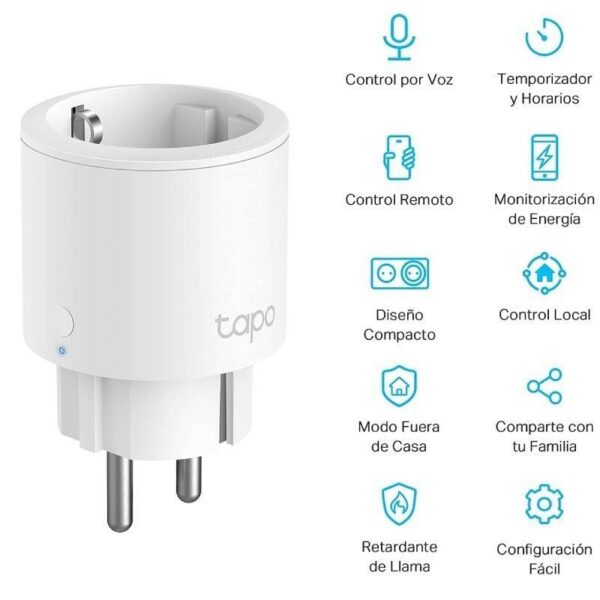 Enchufe WiFi Inteligente TP-Link Tapo P115 - Control por App, Voz y Ahorro Energético