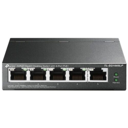 Switch Gigabit 5 Puertos TP-Link TL-SG1005LP con PoE+ para Cámaras IP y Redes