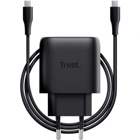 art_tru-carga20maxo2045w20bk20cs_1 Cargador de Pared GaN Trust Maxo 45W Compatible con Samsung/ 1xUSB Tipo-C/ Incluye Cable USB Tipo-C/ 45W