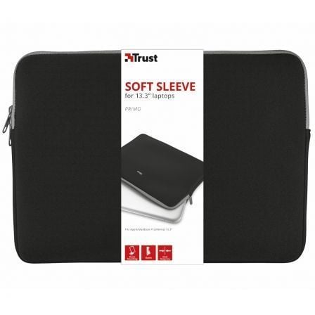 art_tru-funda2021251_1 Funda Trust Primo Soft Sleeve para Portátiles hasta 13.3"/ Negra