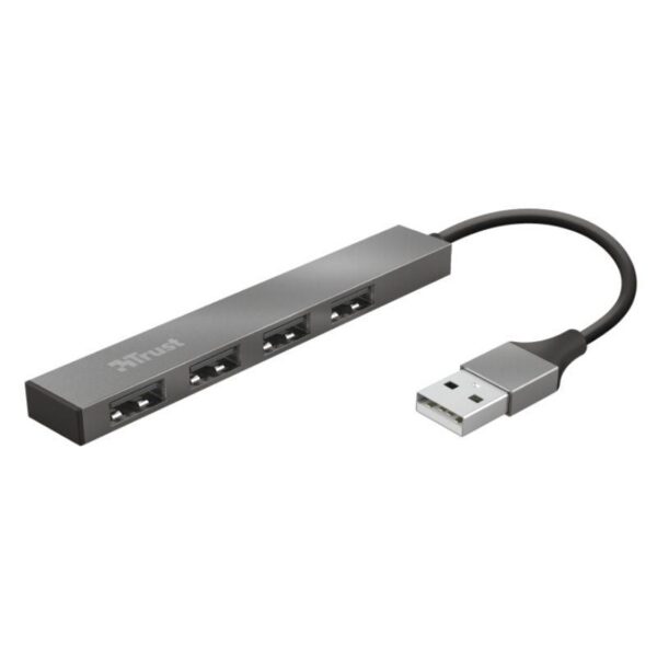 Trust Halyx 4 Puertos USB 2.0 - Hub USB Ultracompacto de Aluminio