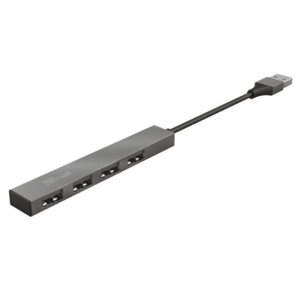 Trust Halyx 4 Puertos USB 2.0 - Hub USB Ultracompacto de Aluminio