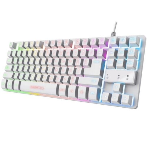 Teclado Gaming Trust GXT 833W Thado TKL - Blanco con Iluminación LED Multicolor