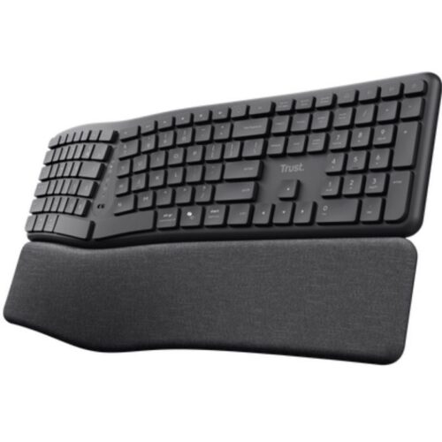Teclado Inalámbrico Ergonómico Trust Keyra - Multidispositivo y Silencioso