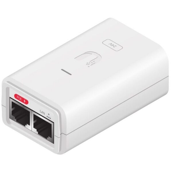 Alimentador PoE Ubiquiti POE-24-7W-G-WH - 24V 0.3A Gigabit con Protección Avanzada