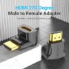 Adaptador HDMI 4K 270° Macho-Hembra - Transmisión Dual y Calidad Premium