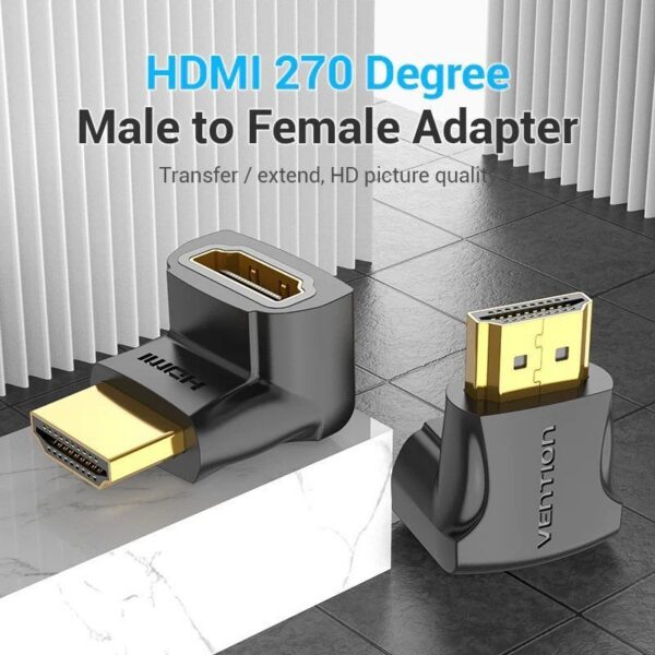 Adaptador HDMI 4K 270° Macho-Hembra - Transmisión Dual y Calidad Premium