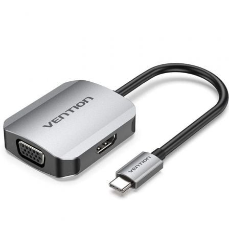 art_ven-adp20conv20tdihb_1 Conversor Vention TDIHB/ USB Tipo-C Macho/ VGA Hembra - HDMI Hembra/ 15cm/ Plata