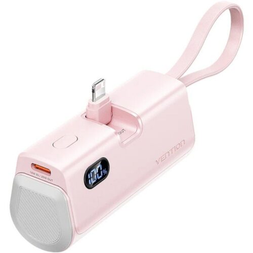 Powerbank 4800mAh Vention FHQB0 - Rosa - 22.5W - Carga Rápida