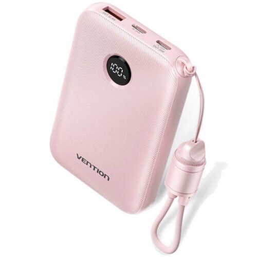 art_ven-bat20fkap0-c_1 Powerbank 10000mAh Vention 22.5W Rosa - Carga Rápida y Segura