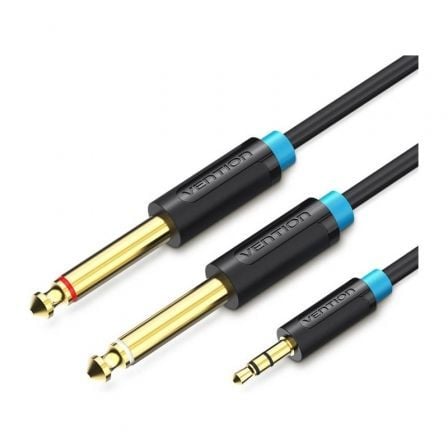 art_ven-cab20bacbi_1 Cable Estéreo Vention BACBI/ Jack 3.5 Macho - 2x Jack 6.5 Macho/ 3m/ Negro