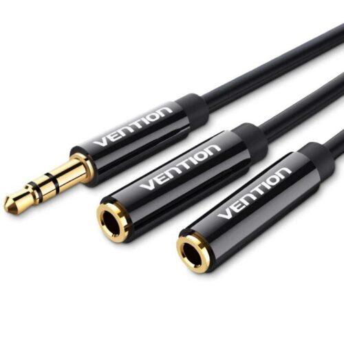 art_ven-cab20bbsby_1-1 Cable Divisor de Audio 3.5mm Macho a 2x 3.5mm Hembra - 30cm - Negro