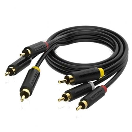art_ven-cab20bcabh_1 Cable Estéreo Vention BCABH/ 3x RCA Macho - 3x RCA Macho/ 2m/ Negro