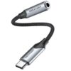 Conversor USB-C a Jack 3.5mm con DAC - Audio de Alta Fidelidad - 1m - Gris