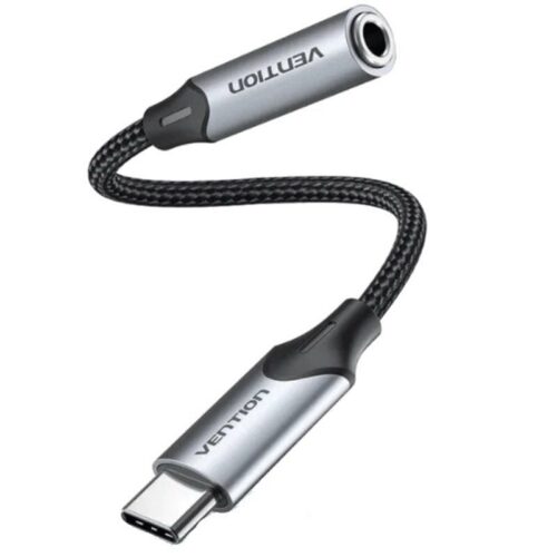 Conversor USB-C a Jack 3.5mm con DAC - Audio de Alta Fidelidad - 1m - Gris