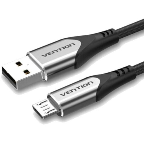Cable USB 2.0 Vention COAHD - MicroUSB Macho, 50cm, Gris - Carga Rápida 480Mbps