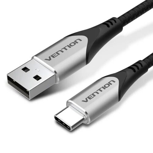 Cable USB Tipo-C 2.0 Vention - 50cm, 60W, 480Mbps - Gris