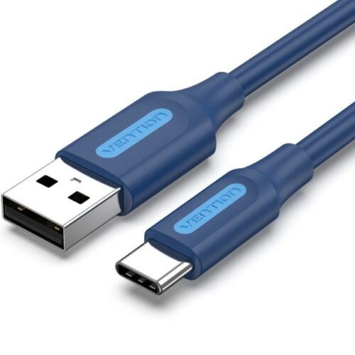 Cable USB-C Vention 3A - Carga Rápida 60W y Transferencia 480Mbps - 1m - Azul
