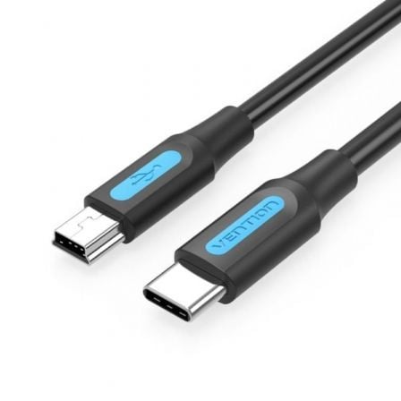 art_ven-cab20cowbf_1 Cable USB 2.0 Tipo-C Vention COWBF/ USB Tipo-C Macho - MiniUSB Macho/ Hasta 10W/ 480Mbps/ 1m/ Negro